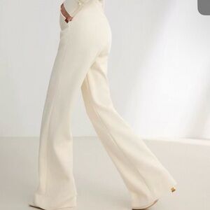 Women’s Heavy Weight Straight Leg Cream Pants with Cotton and Yak Wool
